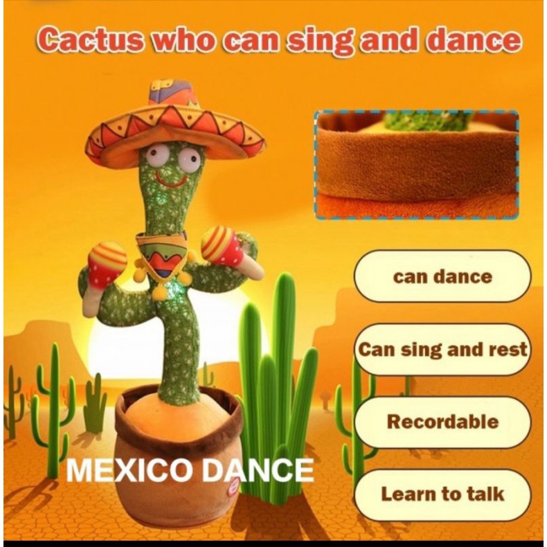 Boneka Kaktus Joget dan Menari /kaktus  Lucu