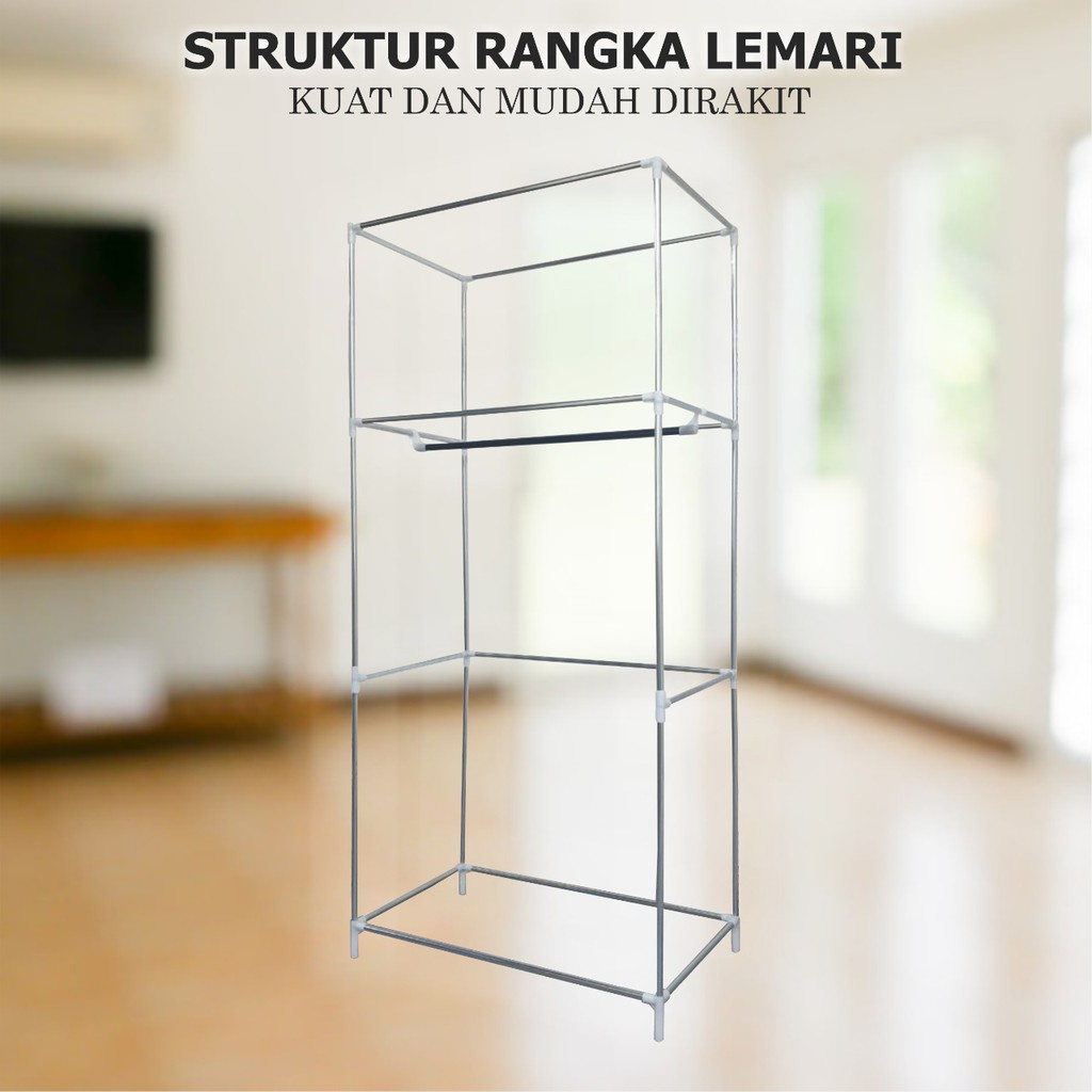 Lemari Pakaian Portable Rak Serbaguna Organizer Tempat Penyimpanan Baju Lemari Portable Lemari Serbaguna Lemari Kain Resleting Bisa Di Gulung Ke Atas Lemari Pakaian Minimalis