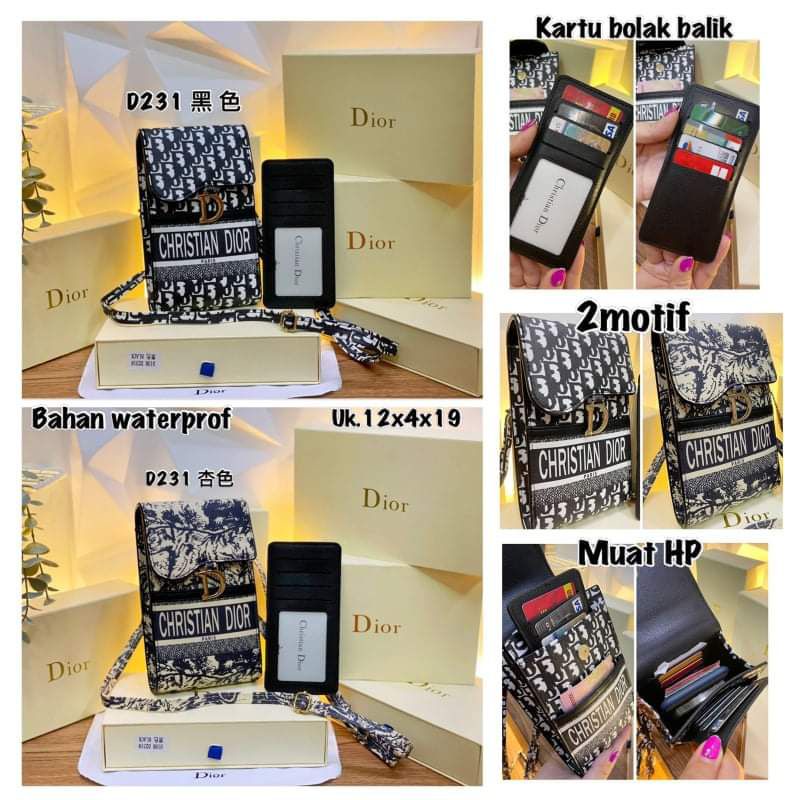 BEST SELLER tas hpo sling bag phone import set card holder tempat kartu free box