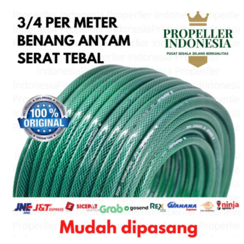 Selang Air PERMETER 3/4 Benang Hijau /Selang Air Taman/Selang Siram Tanaman/Selang Air Elastis