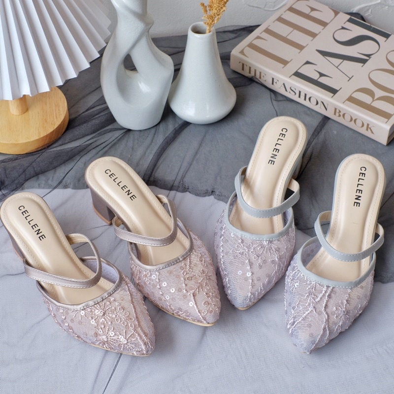 CELLENE Yoona Lace Heels / Wedding shoes 5cm with strap