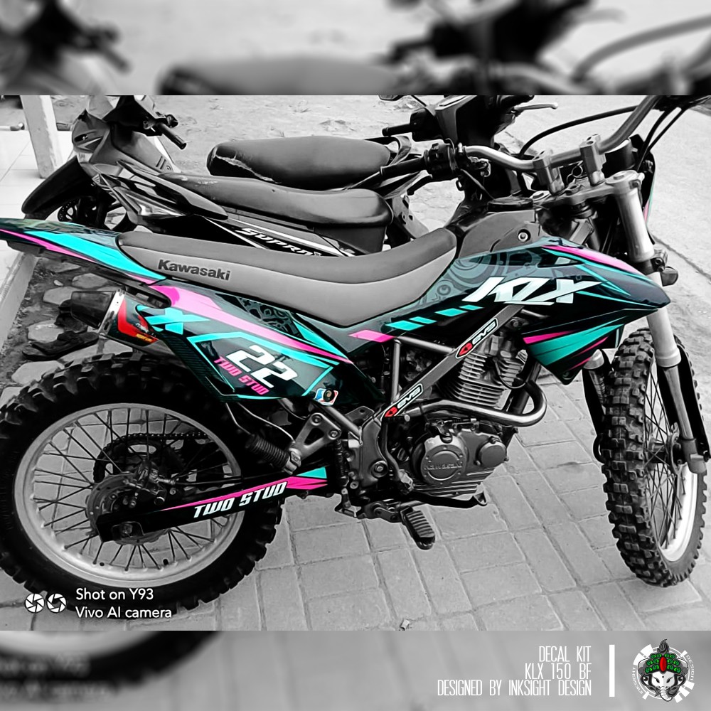 Dekal Sticker Decal Motor Kawasaki Klx Bf Grafis Campur Tosca