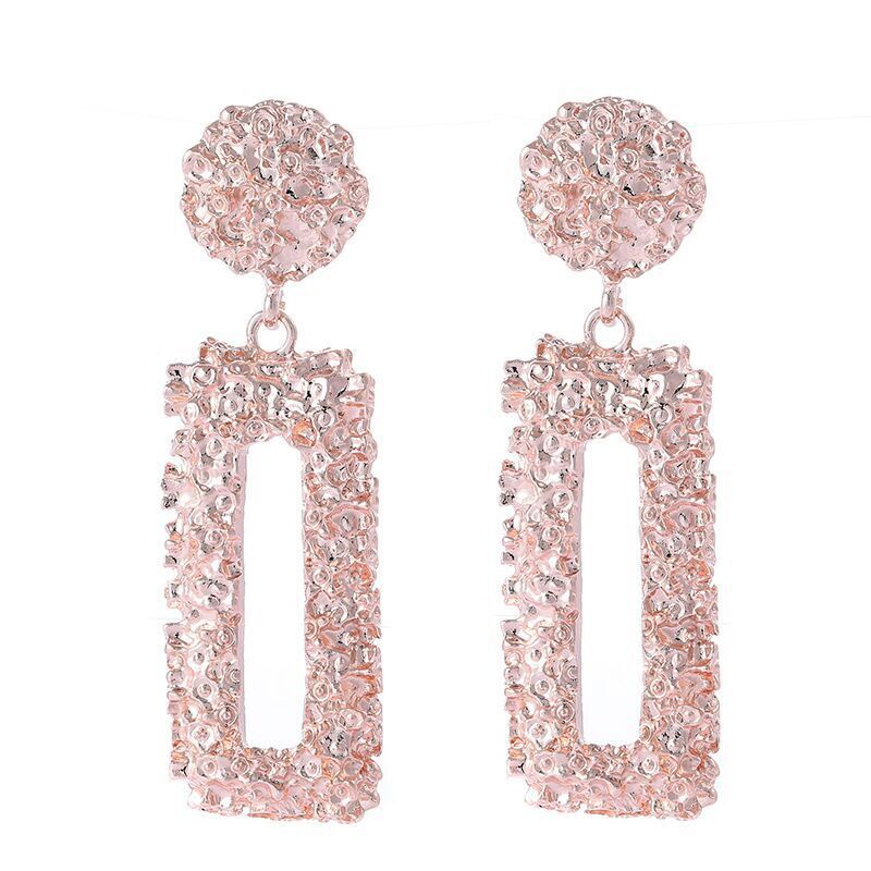 Anting fashion wanita bentuk geometri silver model korea terbaru cantik imut lucu