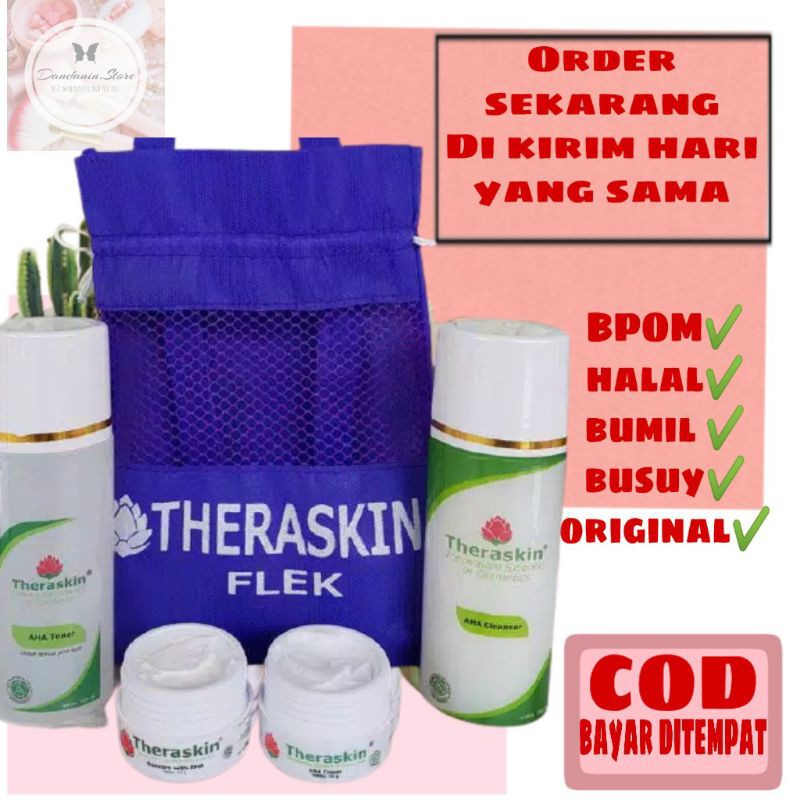 SKINCARE THERASKIN PAKET FLEK WHITE ORIGINAL 100% / PERAWATAN WAJAH UNTUK FLEK HITAM