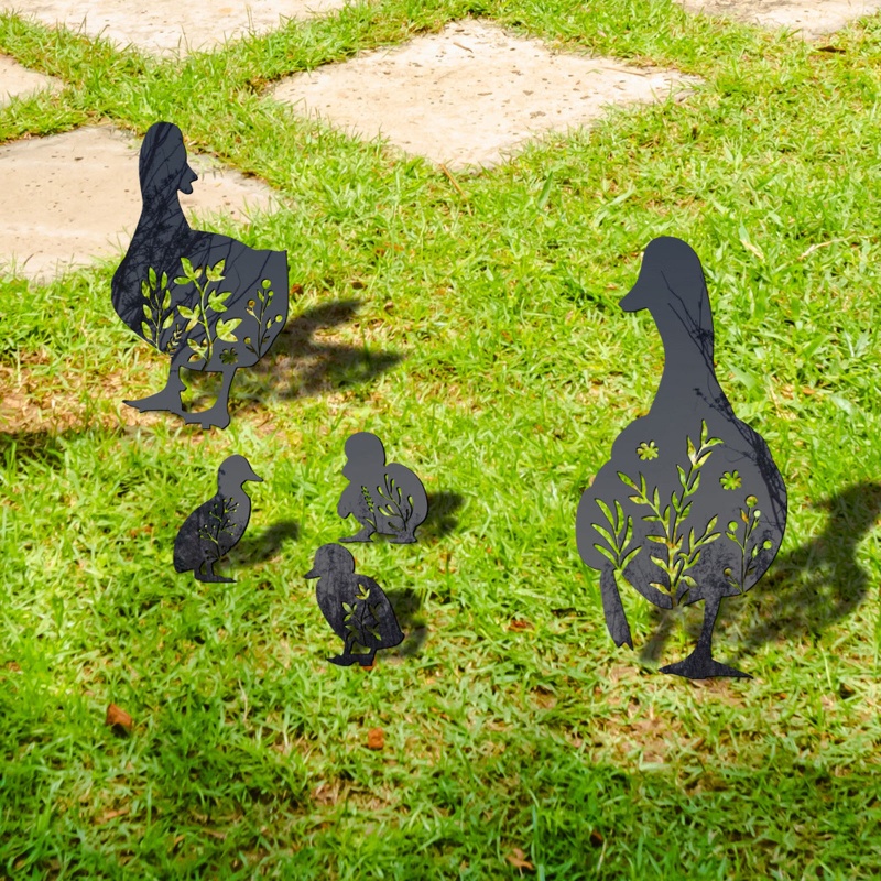 5 Pack Ornamen Patung Bebek Hitam Untuk Dekorasi Taman