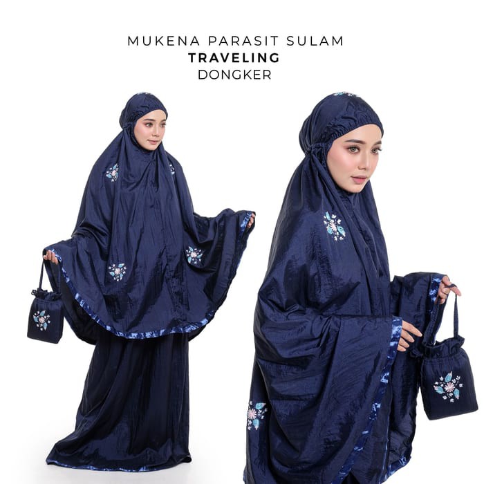 Mukena Putih Terbaru Cantik Artis Exclusive Mewah Zahra Al ED628 Mukena Dewasa Parasit Sulam Traveli