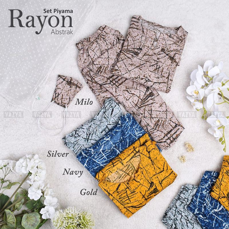 Set Piyama Rayon Abstrak