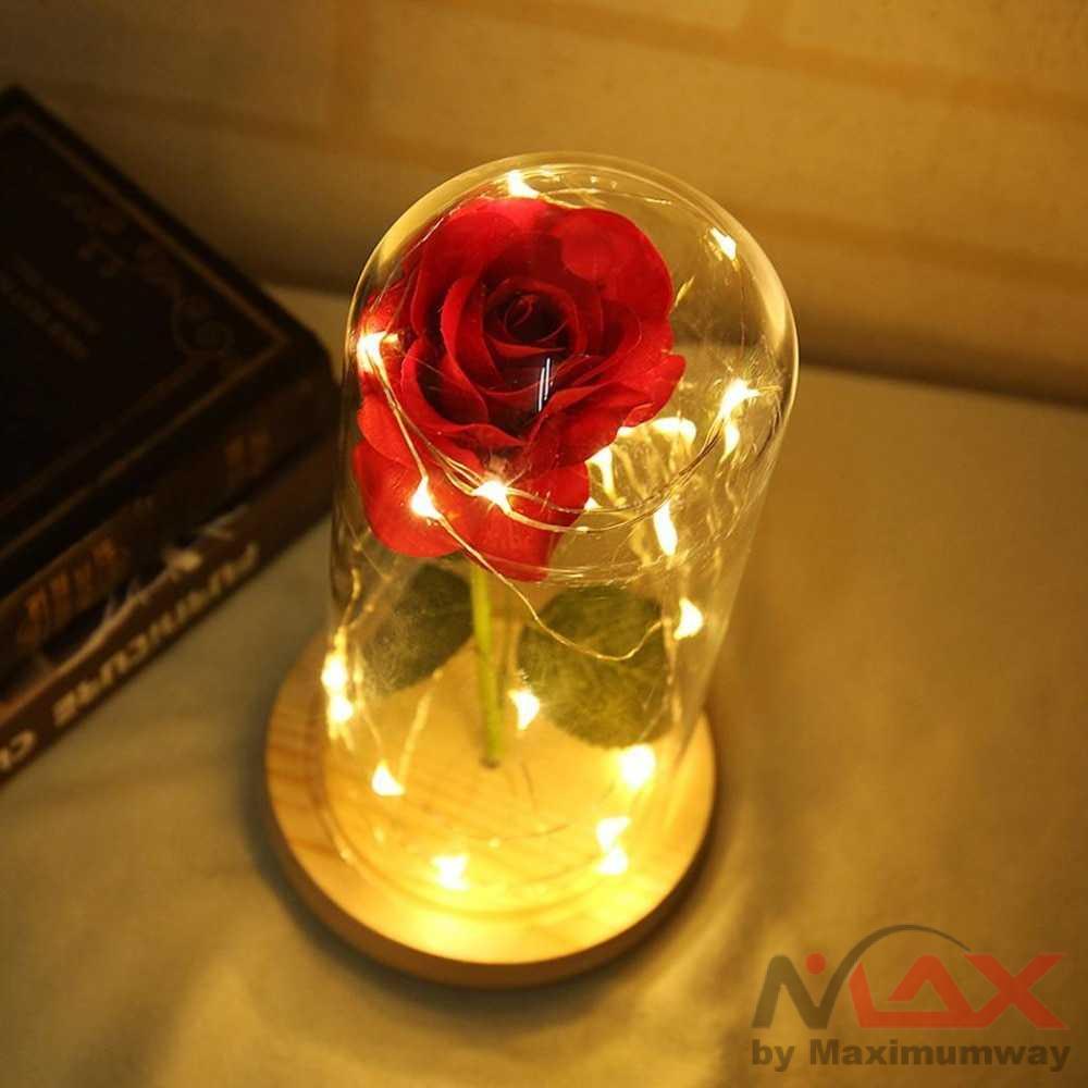 Lampu Bunga Mawar Dekorasi LED Beauty and The Beast Rose Hiasan Ruang Tamu Mewah lampu meja