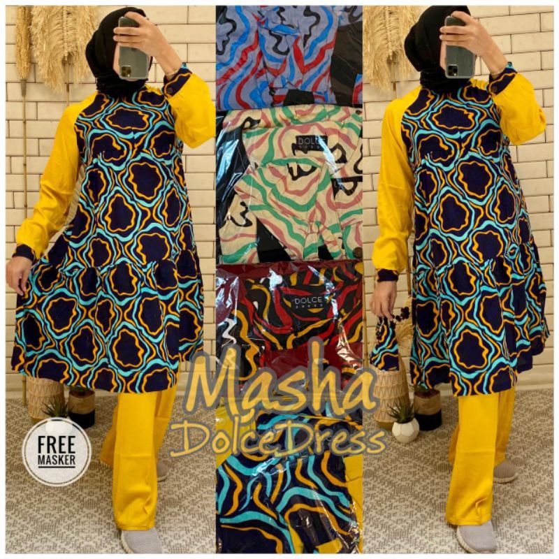 Daster Arab DOLCE MASHA Baju Setelan Tunik Rayon