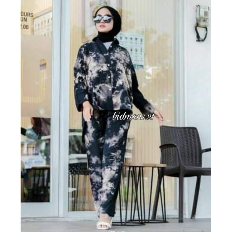 [BISA COD] Setelan Tie Dye One Set Rayon Super Kain Berkualitas