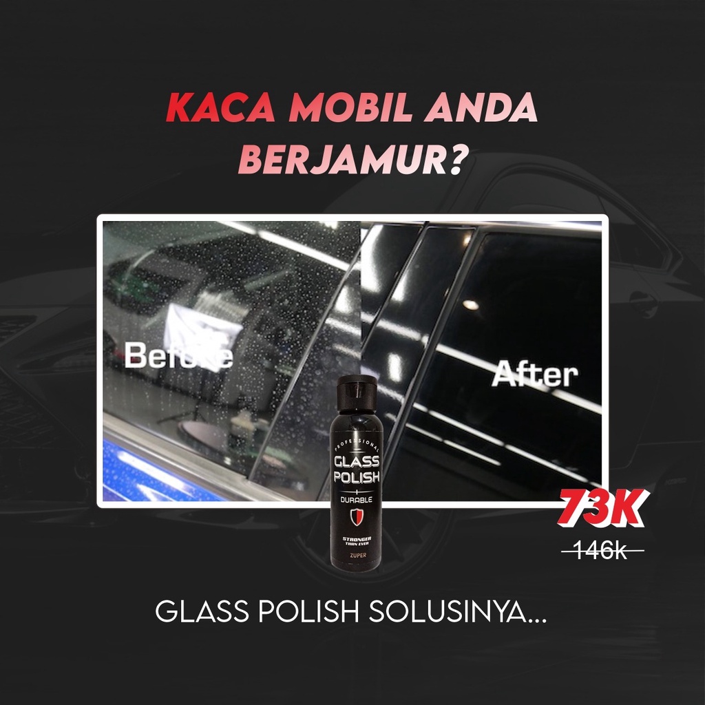 Cairan Pembersih Jamur Kaca Mobil ZUPER Penghilang Kerak Kaca Serbaguna Waterspot Remover Water Glass  Free Lap Mikrofiber dan Sarung Tangan