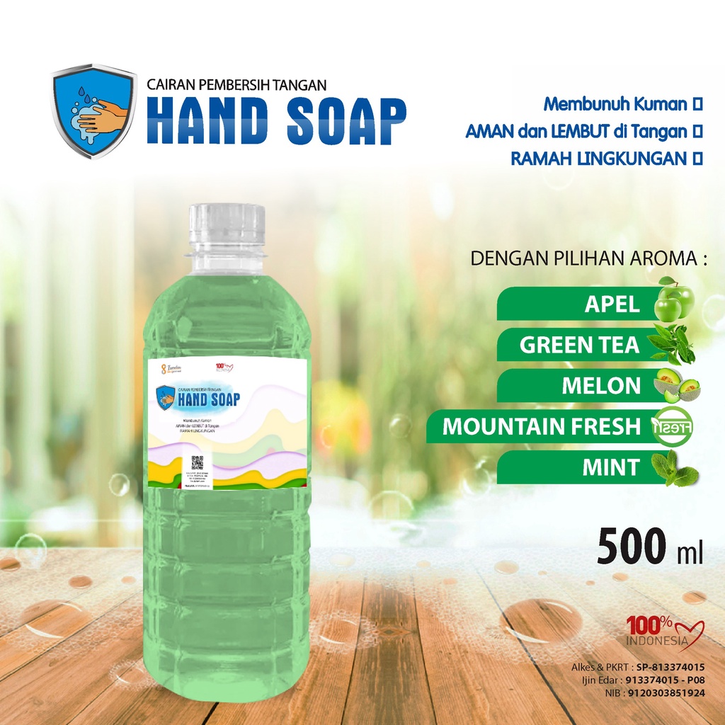 Sabun Cuci Tangan Aroma Segar 500 ml Botol Pet / Handsoap Aroma Segar 500 ml