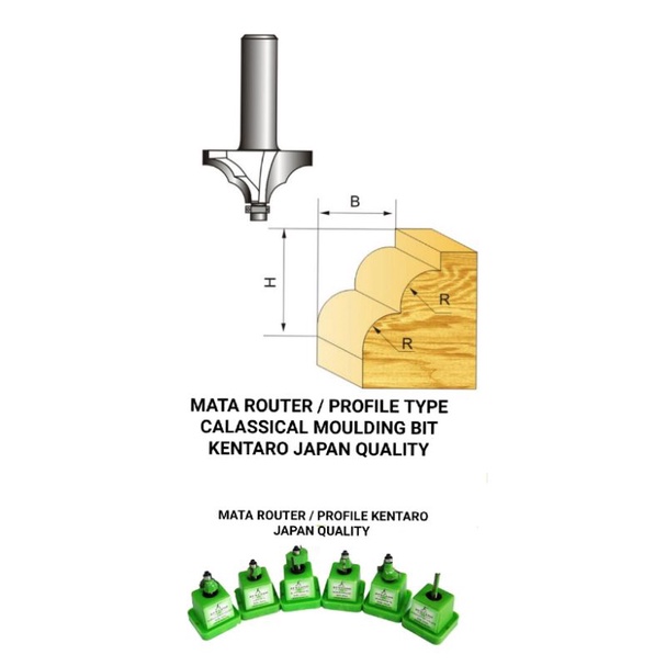 MATA ROUTER / PROFILE TYPE CLASSICAL MOULDING BIT KENTARO JAPAN QUALITY