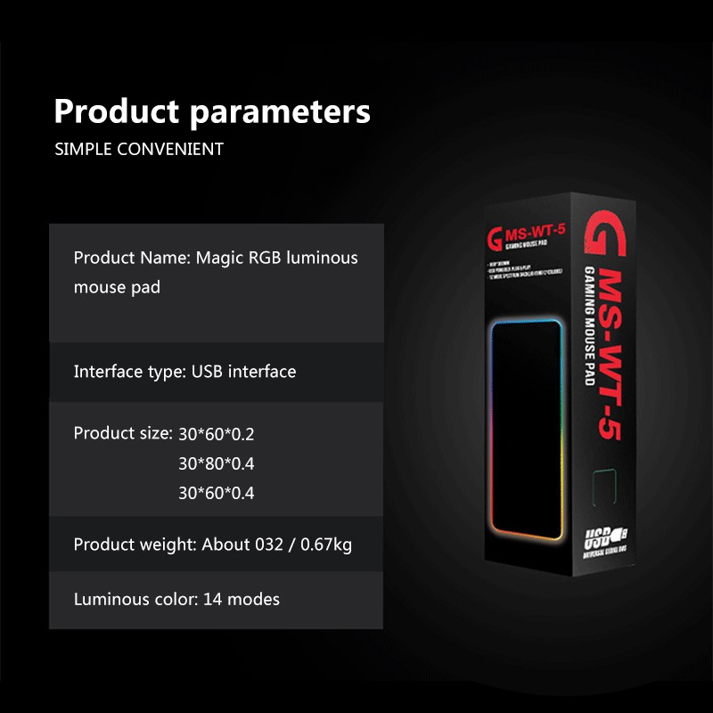 Alas Tatakan RGB Mouse Pad ROG Gaming Colorful LED Large Mousemat - Mousepad USB