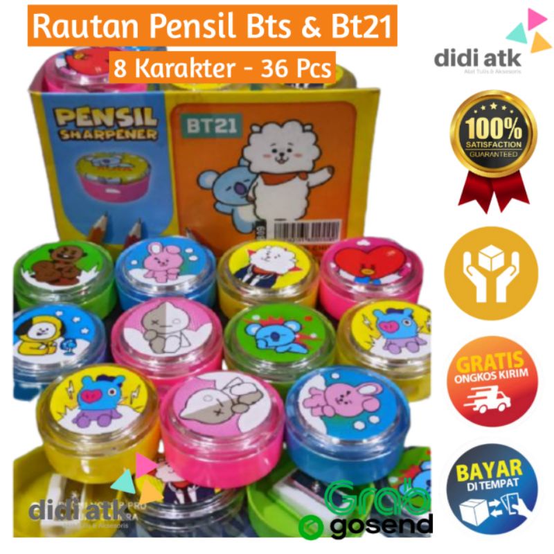 

Rautan Pensil Karakter Bt21 / Serutan Motif Bts