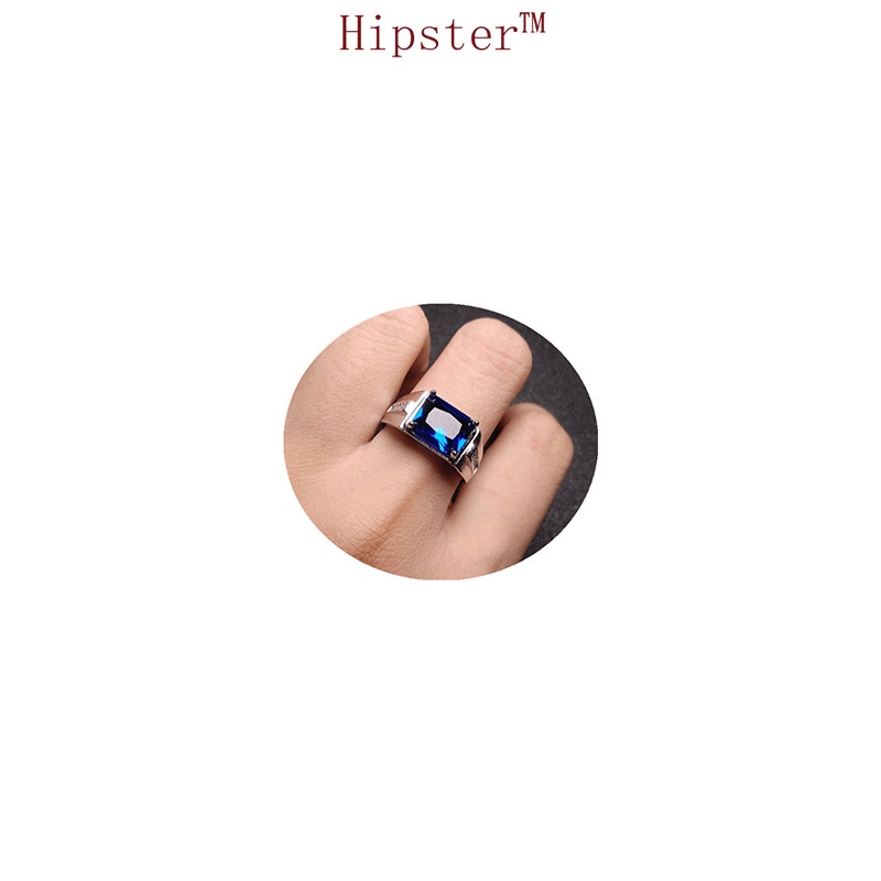 Hot Sale Luxury Domineering Inlaid Sapphire Adjustable Ring