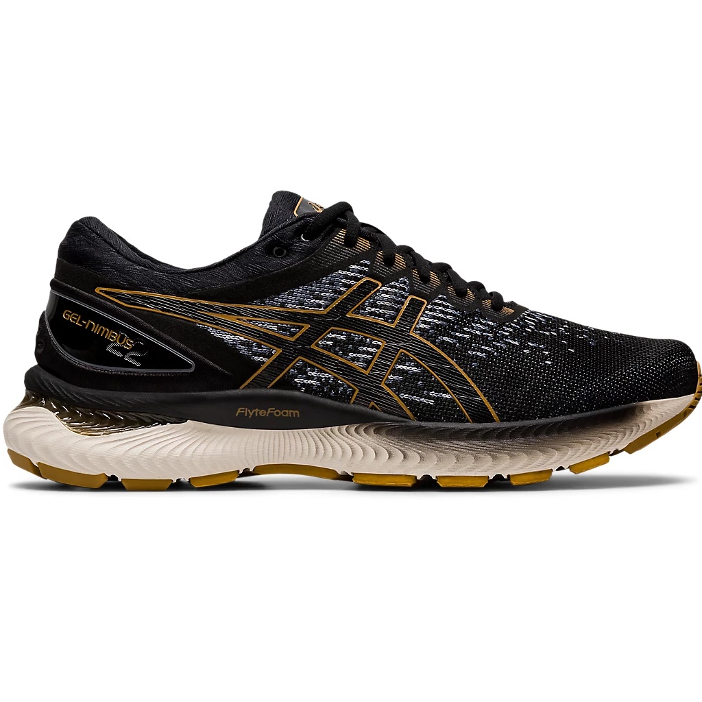 Sepatu Asics Gel Nimbus 22 Knit Black Men Sport Running Lari Training Olahraga Fitnes Original 100%