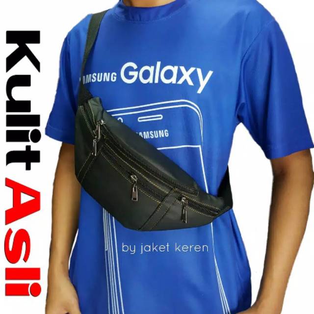 WAISTBAG TAS SELEMPANG PRIA WAIST BAG KULIT ASLI TAS PUNGGUNG DADA PINGGANG BODYPACK MURAH TERLARIS