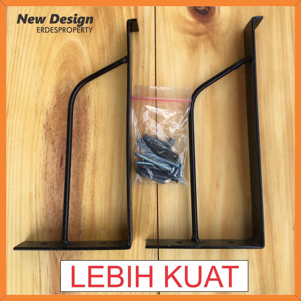 [EXTRA BESAR] Rak Dinding Ambalan Kayu Siku Buku Helm Bumbu Dapur Hiasan Dinding Lebar 20CM Jati Belanda