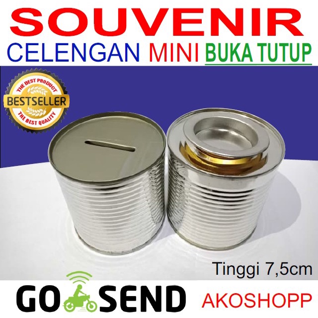 CELENGAN- SOUVENIR CELENGAN KALENG BUKA TUTUP POLOS MINI MURAH - BUKA TUTUP -CELENGAN.