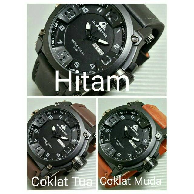 Jam Tangan Pria / Cowok Quiksilver Quicksilver Kulit Coklat Tua