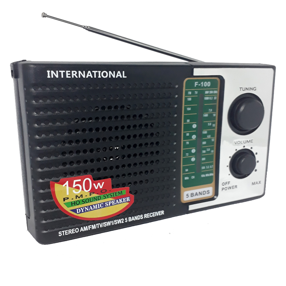 Radio International F-100 Radio 5 Band FM AM SW1 SW2 - Portable Radio