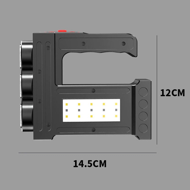 Senter LED Flashlight Torch Waterproof USB Rechargeable 3 XPE COB -- LINTEMAS