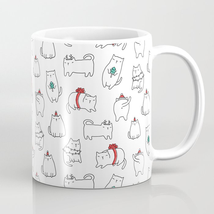 Mug Gelas Fat Christmas Cats Nyan Meong