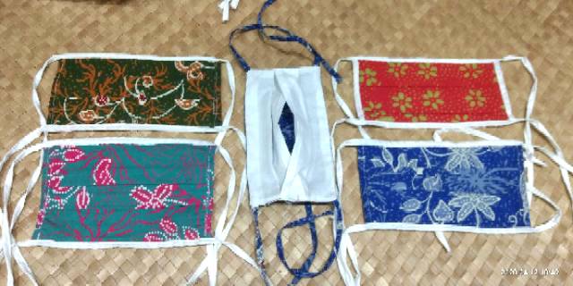 Masker Kain batik Asli batik cap dan tulis bisa isi tisu