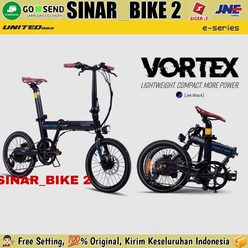 Sepeda Lipat 16 Inch E Bike UNITED VORTEX Electric Listrik