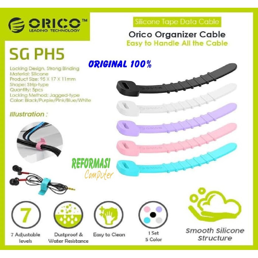 ORICO SG-PH5 Colorful Silicone Cable Tie