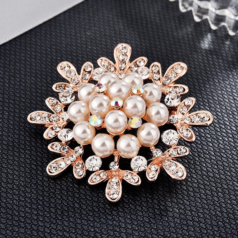 Candy Jewelry Fashion Korean Butterfly Brooches Gold Color Pearl Brooch Pins Rhinestone Breastpin for Women bros hijab-#7