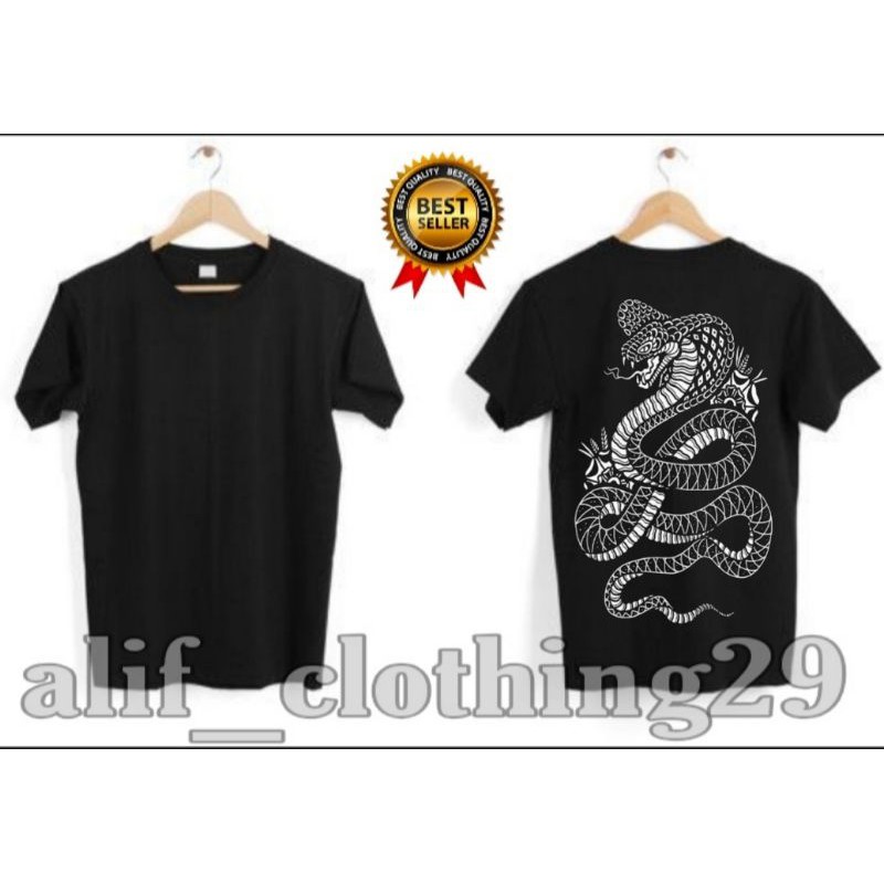 baju kaos hitam T-shrit ULAR KOBRA bisa custom