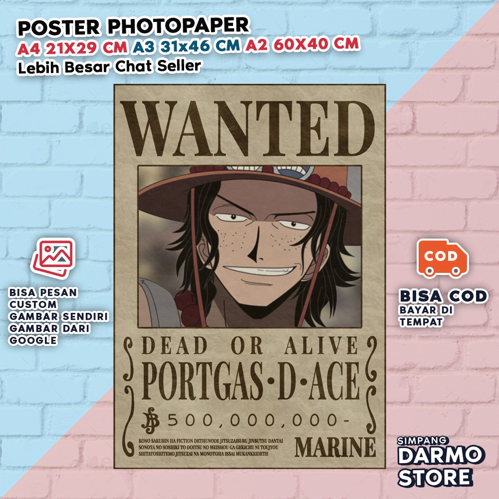 Poster Buronan One Piece Ace Jual Poster Buronan One Piece Murah Harga Terbaru 2021 Poster Buronan Kuro Dicoret Dengan Bounty Yang Salah Seperti Yang Terlihat Di Film Kesembilan Myworldjonasbrothers