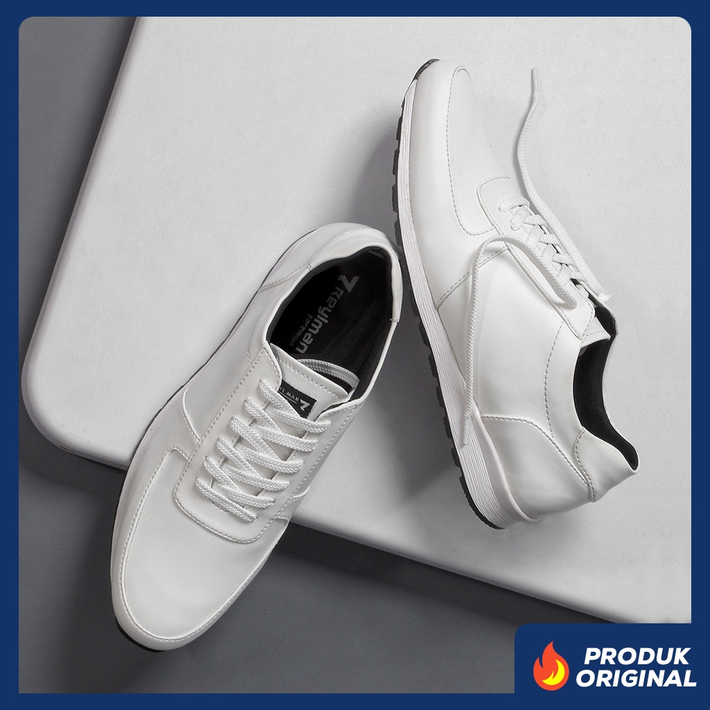 ALLEGRO FULL WHITE ORIGINAL x REYL MAN Sepatu Sneakers Putih Polos Pria Kets Tali Casual Jalan Santai Hangout Main Nongkrong Kondangan Sekolah Kuliah Sporty Distro Fashion Simple Sport Shoes Semi Kulit Premium Skate Footwear Keren Terbaru Kekinian Branded