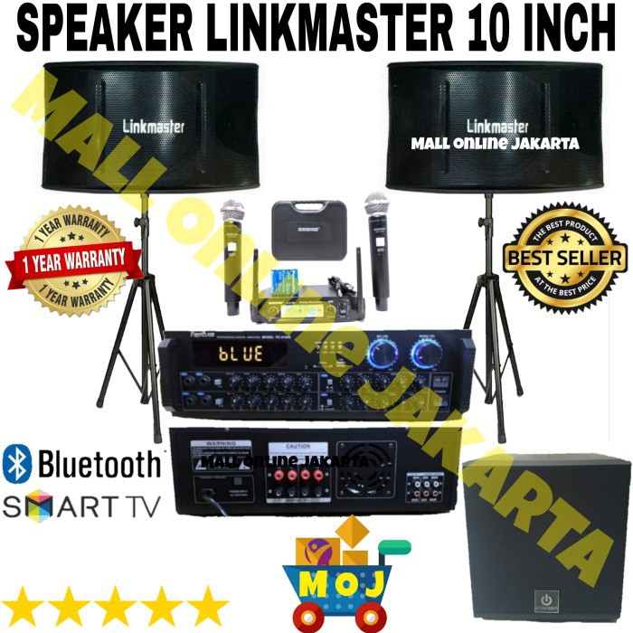 Paket sound system rumahan linkmaster bluetooth karaoke subwoofer