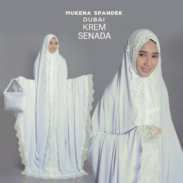 Mukena Dewasa Spandek Dubai Terusan Renda | Mukena Jumbo - 2