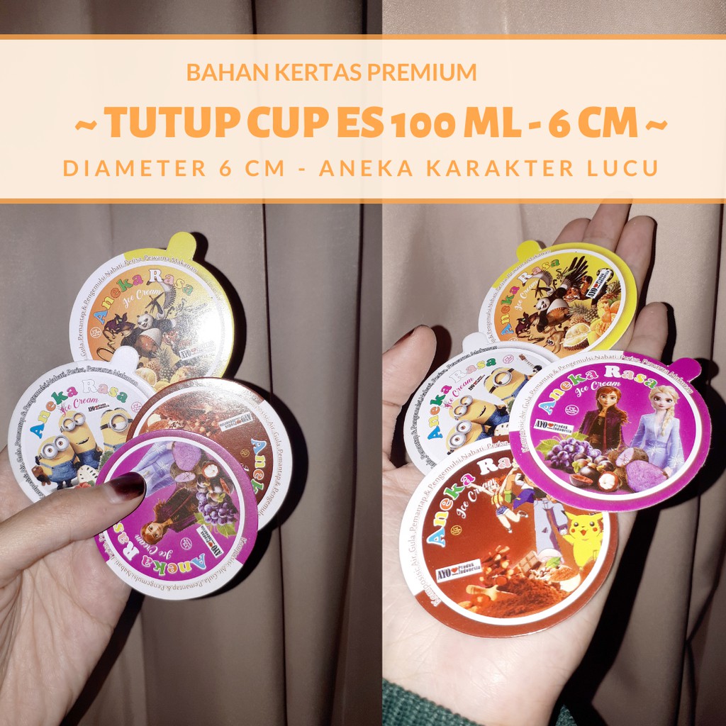 Tutup Es Krim Malang - Tutup Kertas Cup Es Krim -Jual Tutup Cup Es Cream -  Cup + Tutup Cup - Tutup