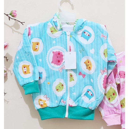 [SH-002] Jaket Bayi / Jaket Anak Keren-kucing 3 - biru