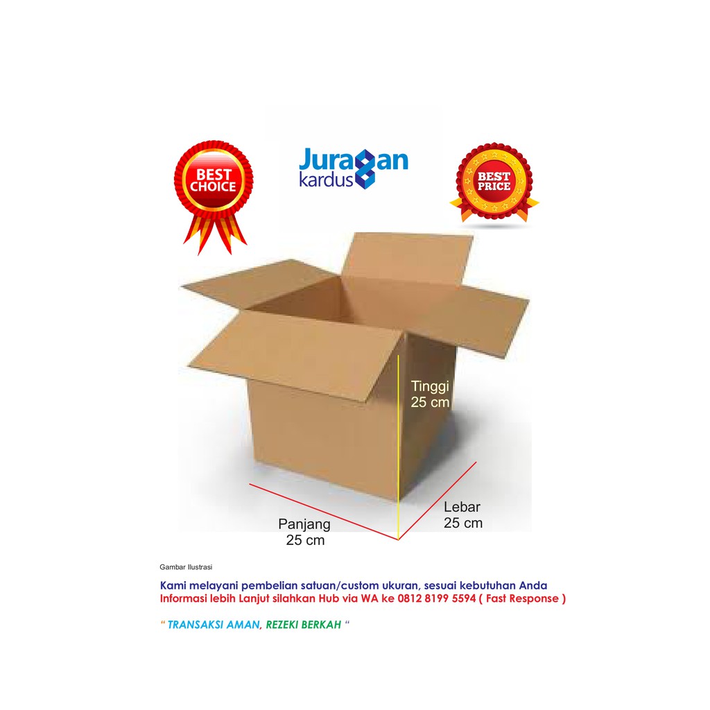 Kardus Polos 25x25x25 cm (Double Wall)
