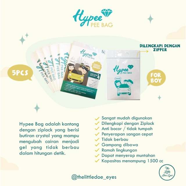 [READY] Antibacterial Hypee Pee Bag (5pcs)