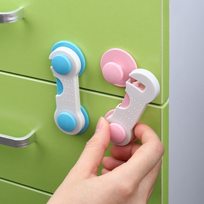 Pengaman Laci Lemari Safe Lock Pengait Pintu Penahan Kulkas Pengunci Furniture Pelindung Bayi Baby Safety Lock/C 35