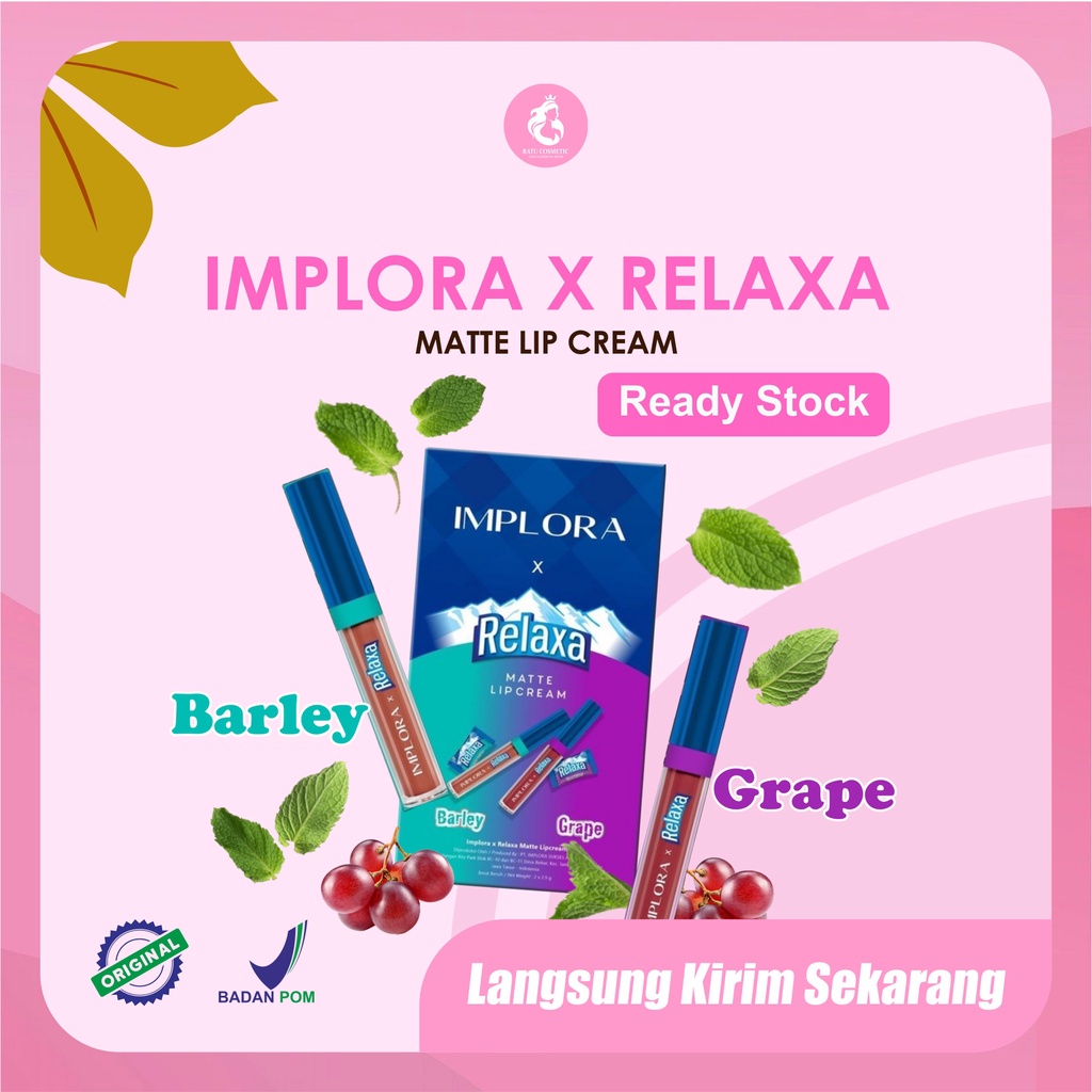 IMPLORA X RELAXA MATTE LIPCREAM LIP CREAM BARLEY AND GRAPE