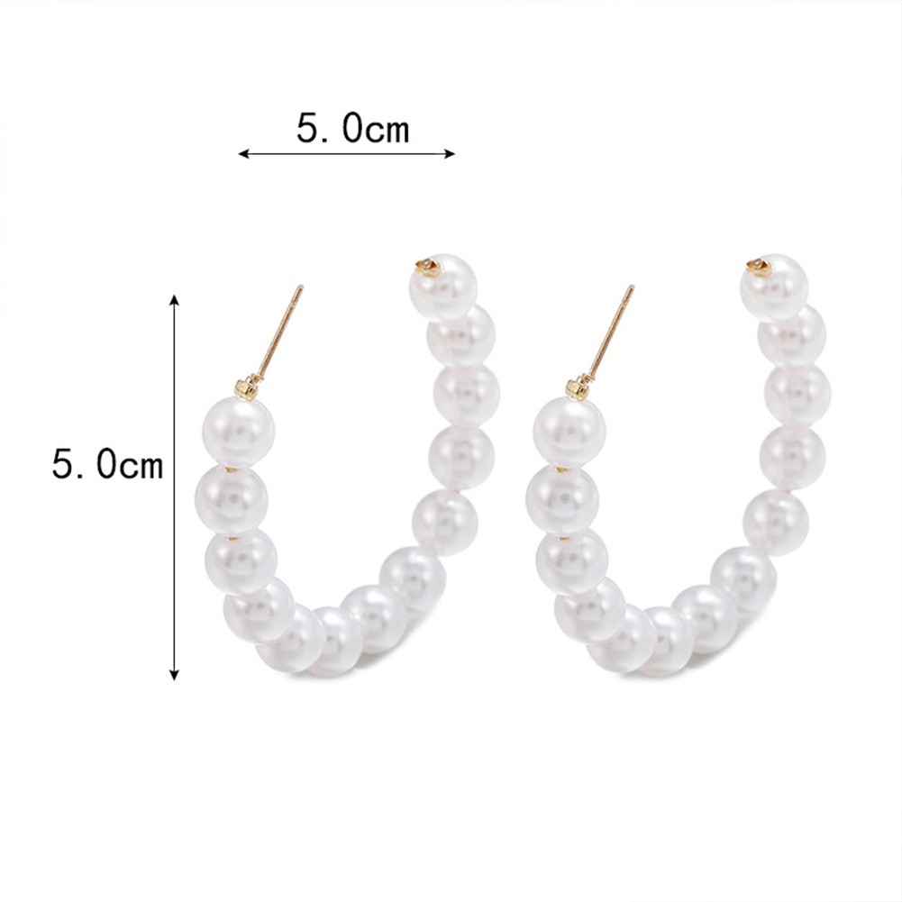 【TK】Women Natural Freshwater Pearl Baroque Circle Hoop Earrings 925 Sterling Silver Fashion Korean Jewelry