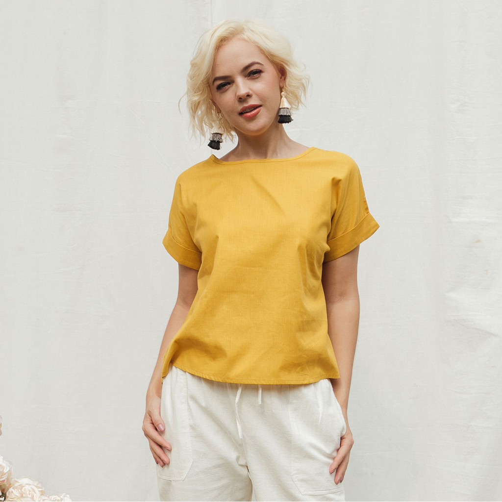 Beatrice Clothing Savy Blouse - Blouse Wanita-Mustard