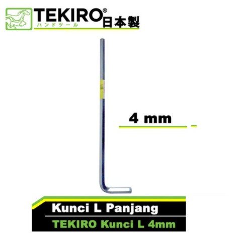 Tekiro Kunci L  Panjang 4 Mm / Chrome Vanadium Steel / Long Hex Key TEKIRO