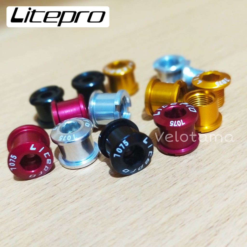 Baut chainring double Litepro mur chain ring ganda alloy for sepeda lipat minivelo folding bike etc