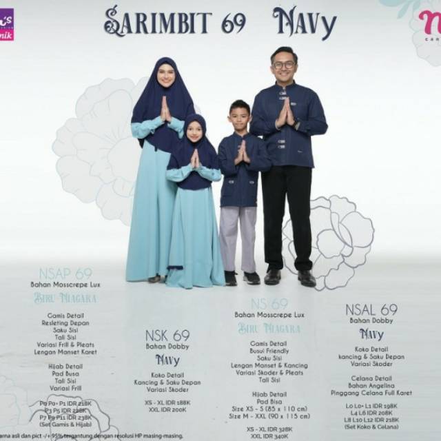 Sarimbit Keluarga Nibras Original - Baju Muslim Couple Anak Set - Baju Muslim Anak