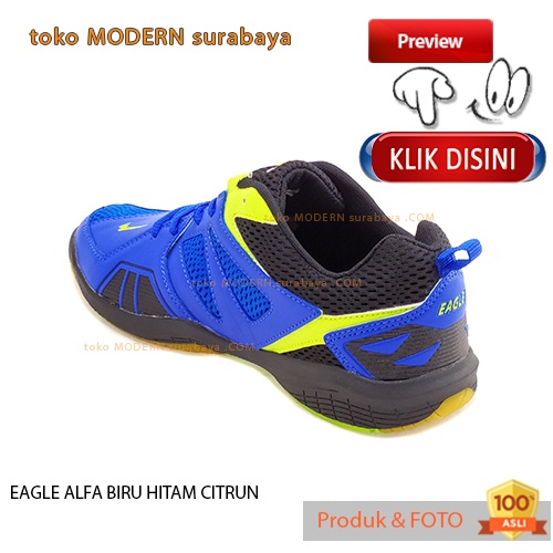 JUMBO EAGLE ALFA BIRU HITAM CITRUN Sepatu Olahraga Pria Badminton Ket