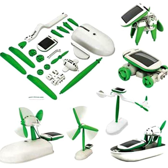 DIY Educational Solar Robot 6in1 Robot Kits - Robot Solar Rakit